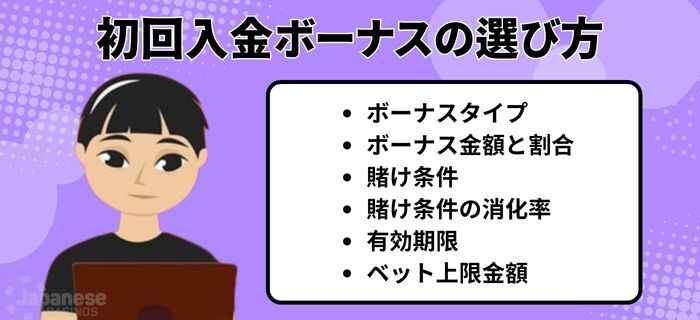 オンラインカジノの初回入金ボーナスの選び方