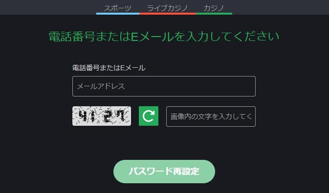 ボンズカジノ　パスワード再設定　認証